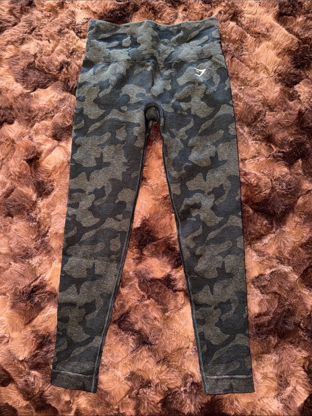 BN Gymshark Black & Gray Camo Leggings
